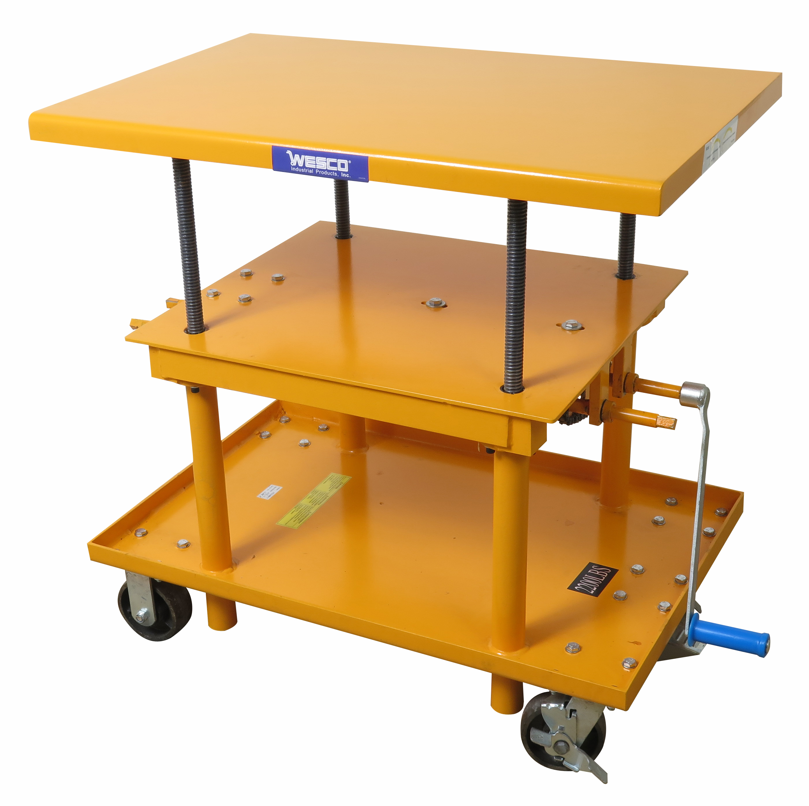 274680 - LIFT TABLE WESCO : 2200 lbs capacity, 24" x 36" platform, cast iron wheels