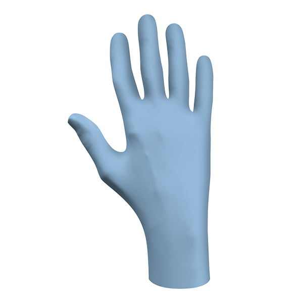 7500PFL - GLOVES NITRILE DISPOSABLE LG : large, blue, 9.5", nitrile coating