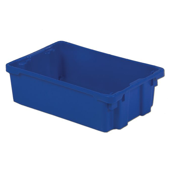 CSCC868 - STACK-N-NEST CONTAINER, BLUE : blue, 20-1/10"W x 13"D x 6-1/5"H, 0.6 cu. ft. volume