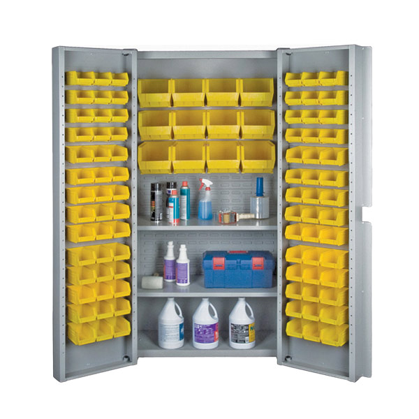 CSCF371 - CABINET DEEP DOOR COMBINATION : 38"W x 24"D x  72"H, 500 lbs/shelf, steel, grey