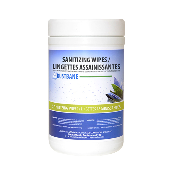 CSJI625 - WIPES SANITIZING FOOD CONTACT SURFACE : 100 wipes, 6" x 10"