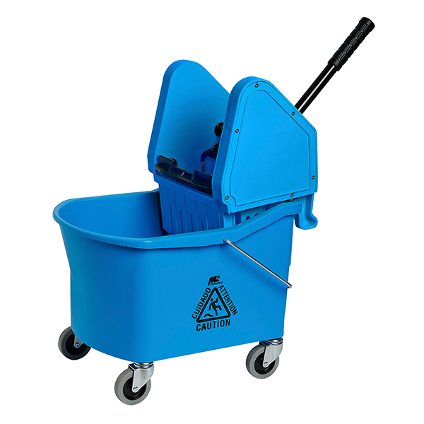 CSJN098 - MOP BUCKET & WRINGER COMBO SET : 6.5 US gal, down press wringer, blue