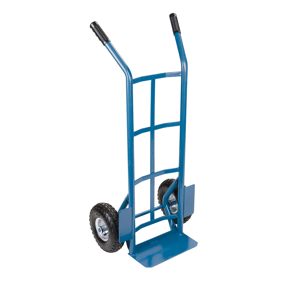 CSMK731 - HAND TRUCK STEEL TWIN HANDLE : dual handle, steel, pneumatic wheels, 800 lbs capacity,  nose plate 14"W x 8"D