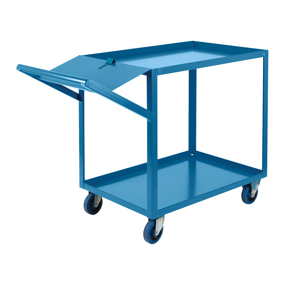 CSML095 - SHELF CART ORDER PICKING : 24"W x 36"H x 64"D, 2 shelf, 1200 lbs capacity, steel, rubber wheels