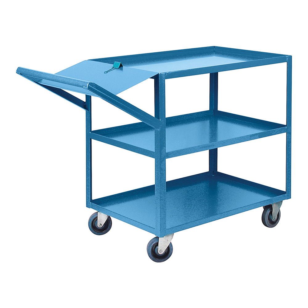 CSML096 - SHELF CART ORDER PICKING : 24"W x 36"H x 64"D, 3 shelf, 1200 lbs capacity,  steel, rubber wheels