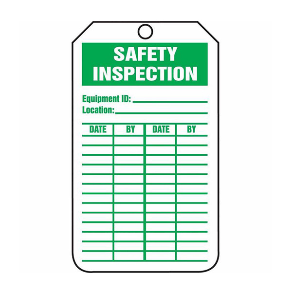 CSSAU719 - TAGS "INSPECTION"  PLASTIC : 3-3/8" x 5-7/8", plastic, english