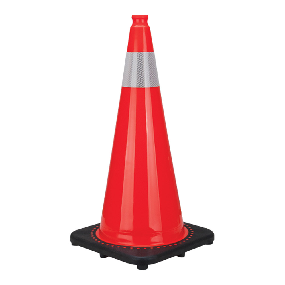 CSSEB826 - TRAFFIC CONE 28" W/COLLAR : Orange, 28"H, 4" Reflective Collars 