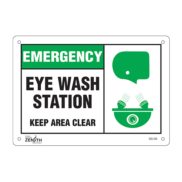 CSSGL726 - SIGN "EYE WASH STATION" : 7" x 10", plastic