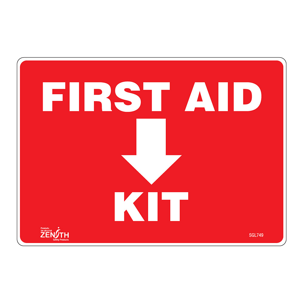 CSSGL749 - SIGN "FIRST AID KIT" PICTOGRAM : vinyl, 7" x 10", 4 mil, adhesive