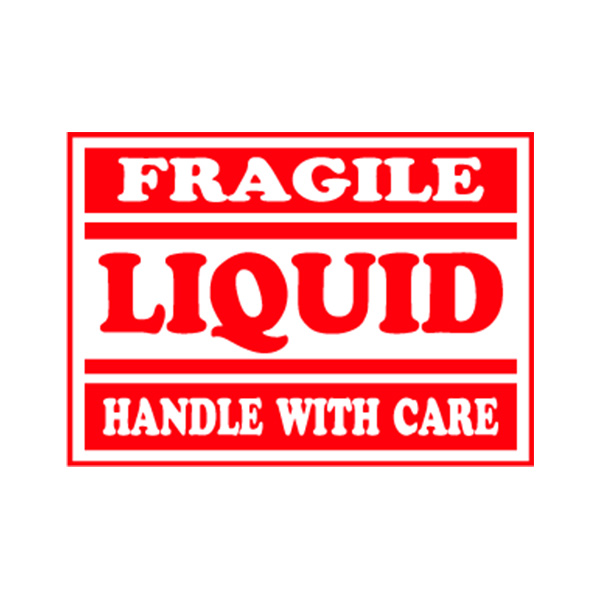 LBLRW191 - LABEL FRAGILE LIQUID H.W.C. : 2-1/2" x 3-1/2", rectangle